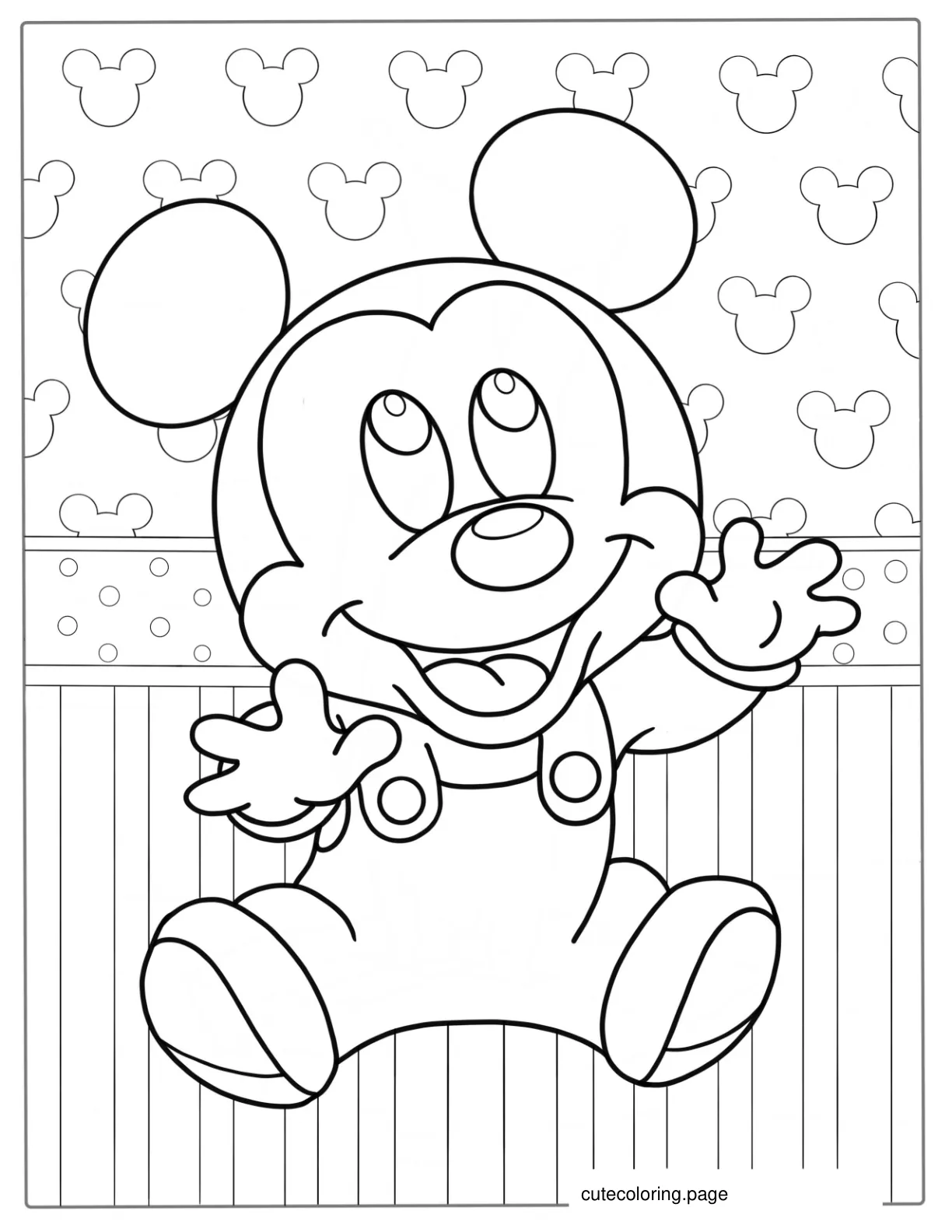 Cute Baby Mickey Mouse Coloring Sheet coloring page