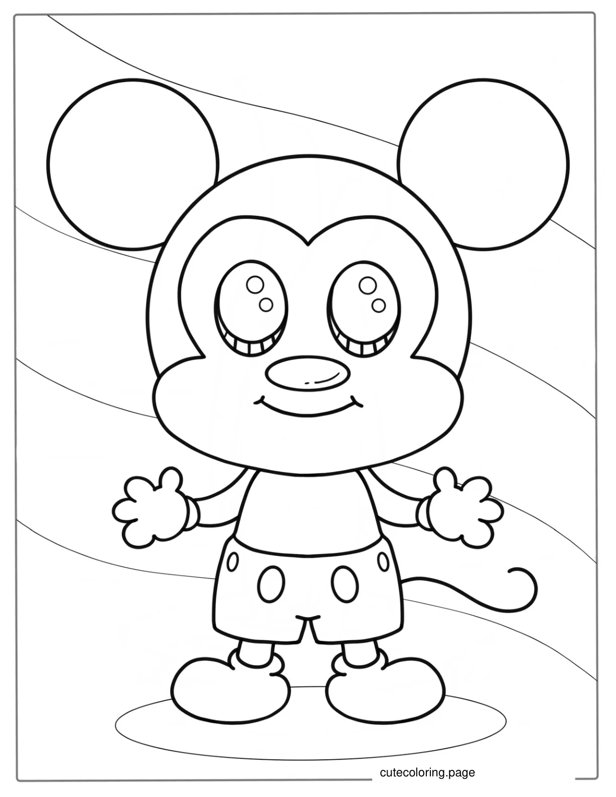 Cute Kawaii Mickey Mouse Coloring Page coloring page