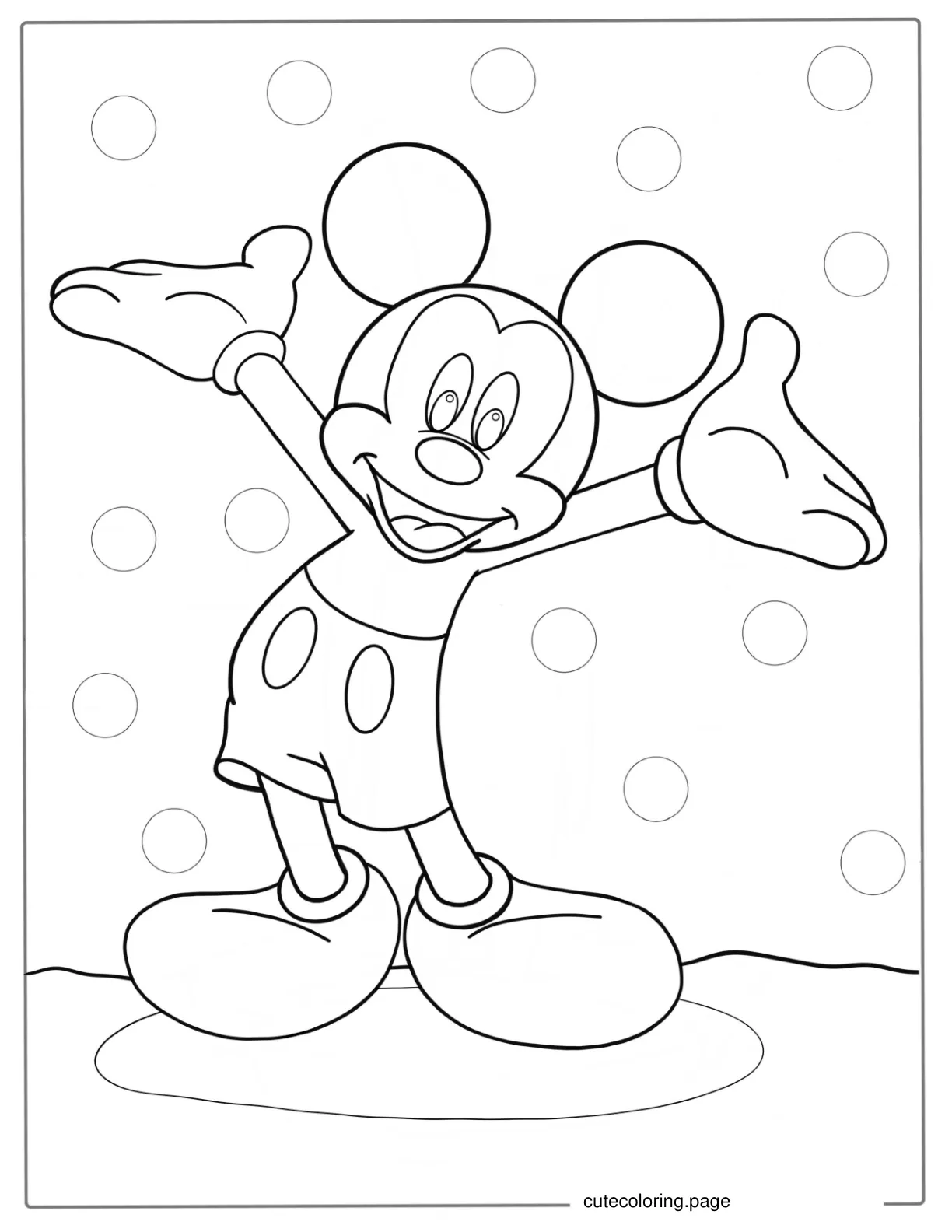 Easy Mickey Mouse Coloring Page For Kids coloring page