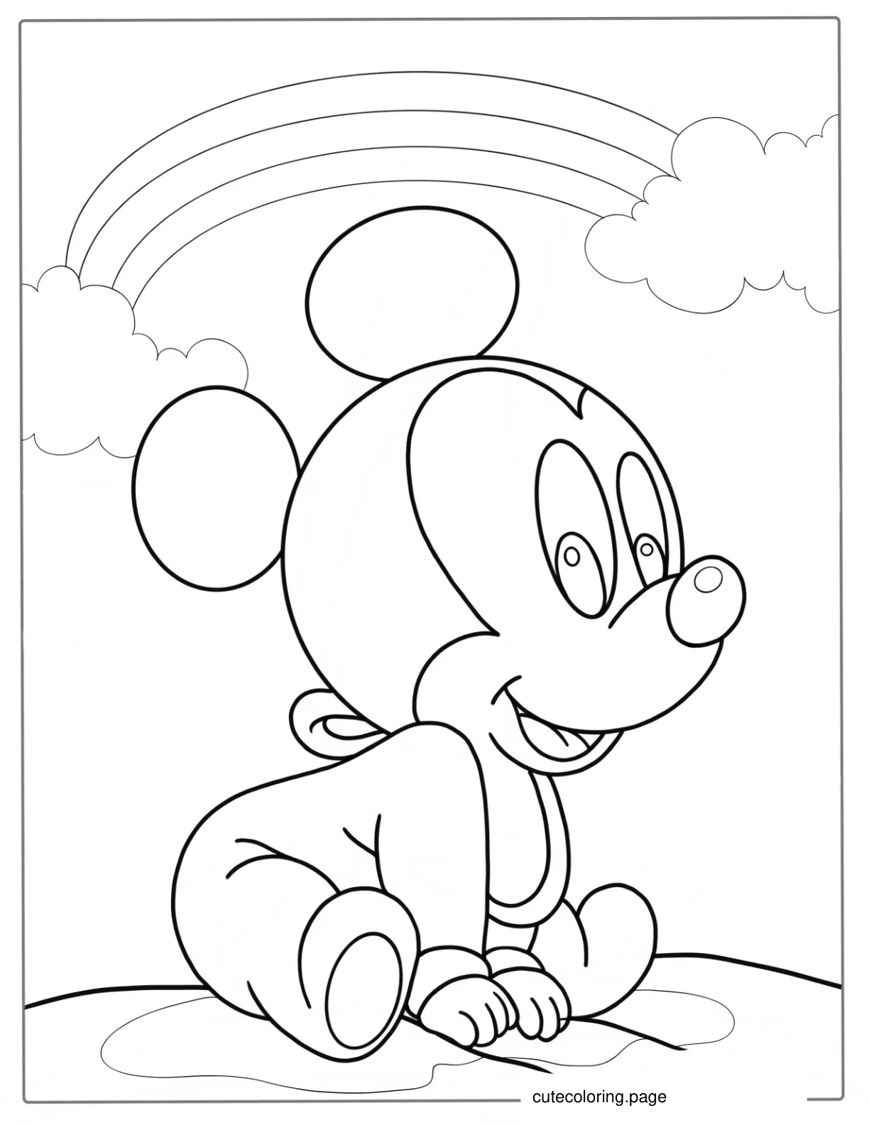 Easy Outline Of Mickey Mouse To Color coloring page