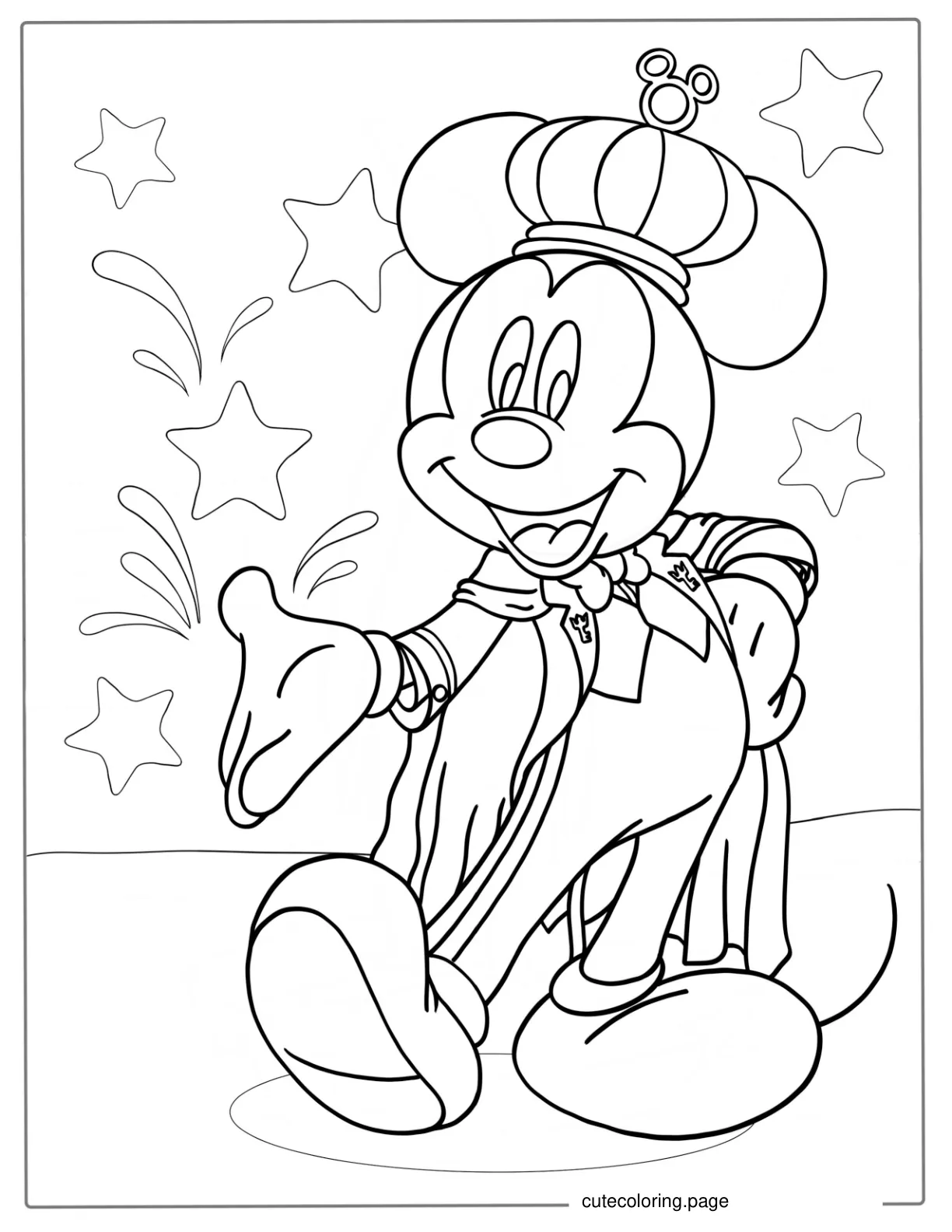 King Mickey Mouse Coloring Page coloring page