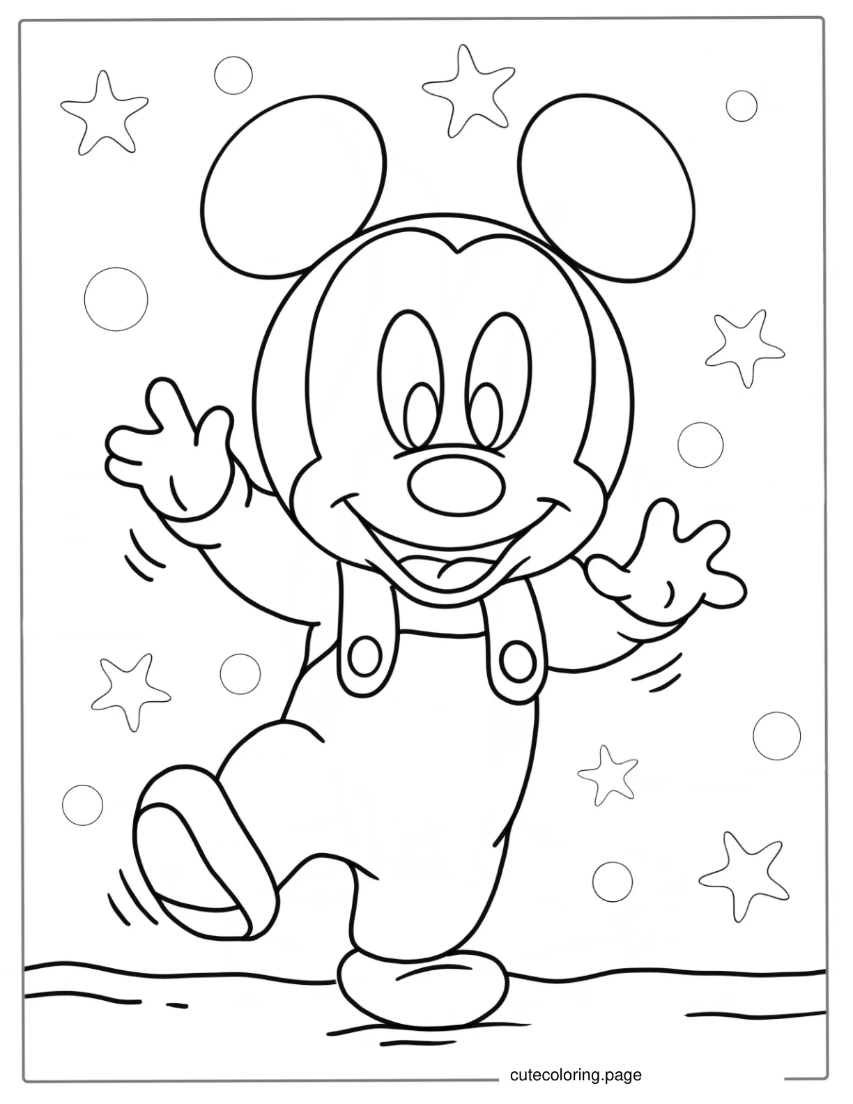 Simple Coloring Page Of Mickey Mouse coloring page