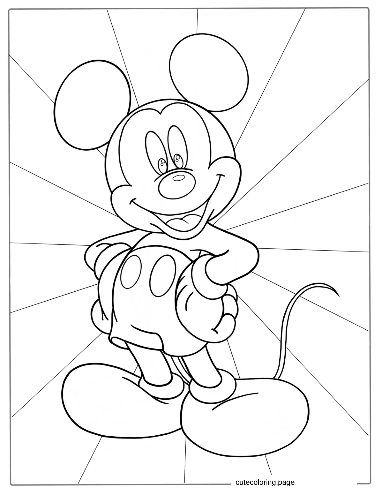 Simple Outline Of Mickey Mouse To Color coloring page