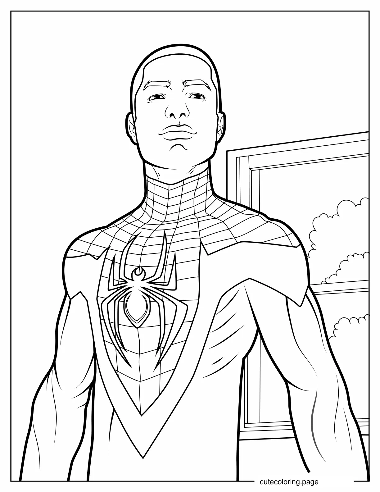 Adult Miles Morales coloring page