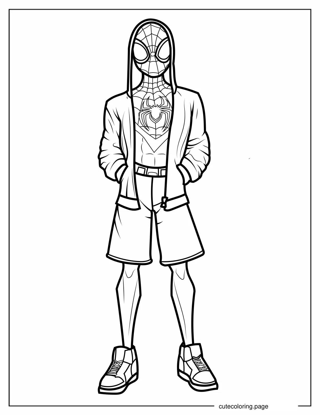 Coloring Page Of Miles Morales With Jacket coloring page