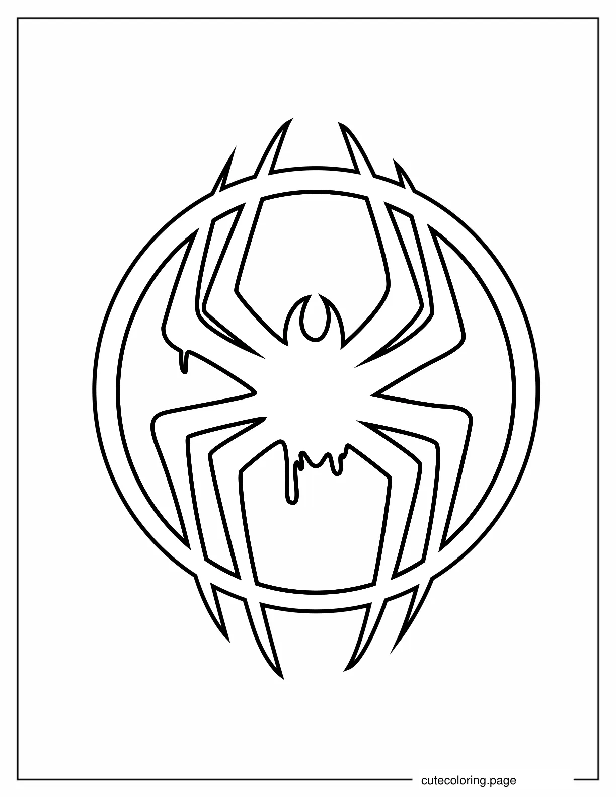 Coloring Sheet Of Miles Morales Spider Man Logo coloring page