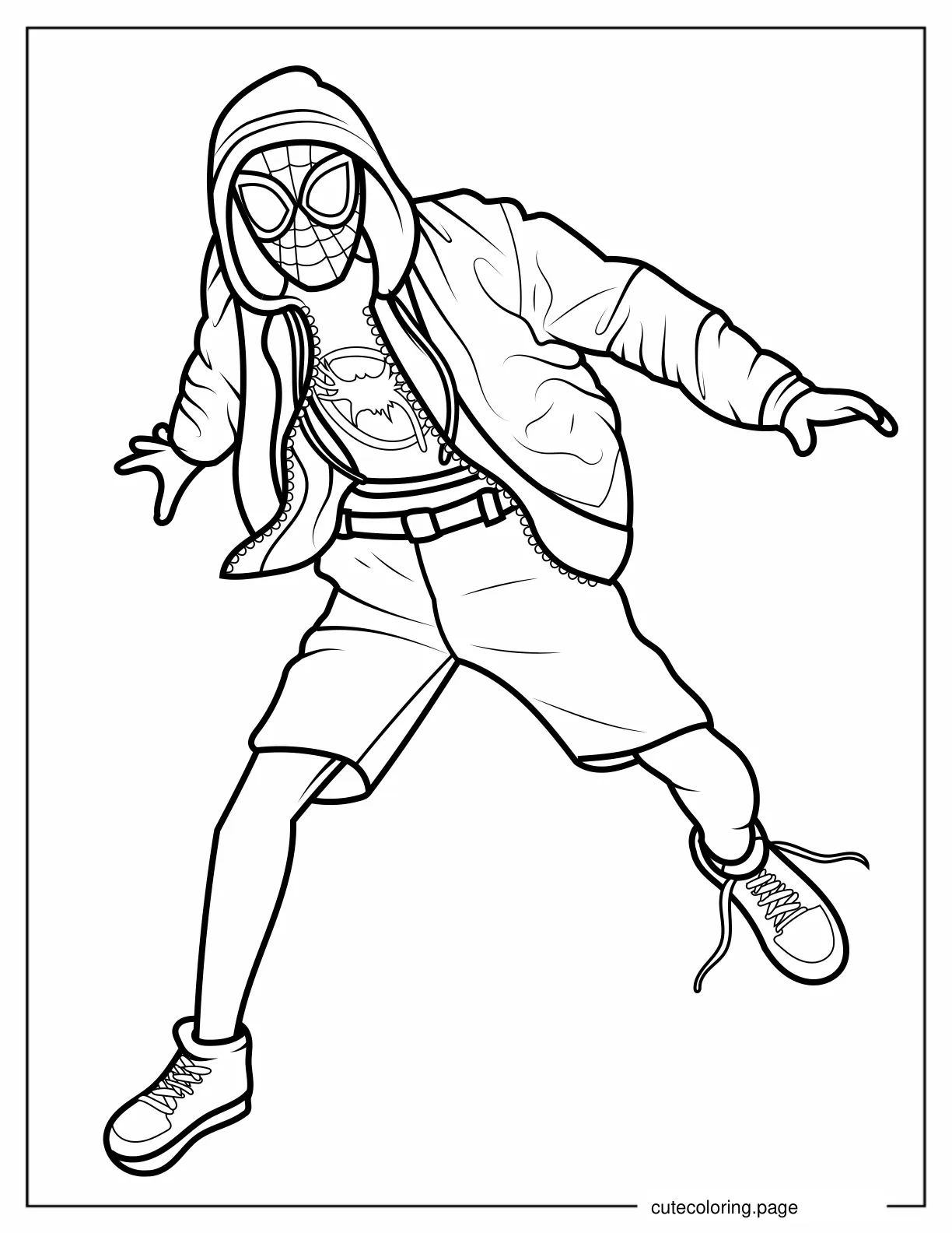 Easy Coloring Page Of Miles Morales Spider Man coloring page