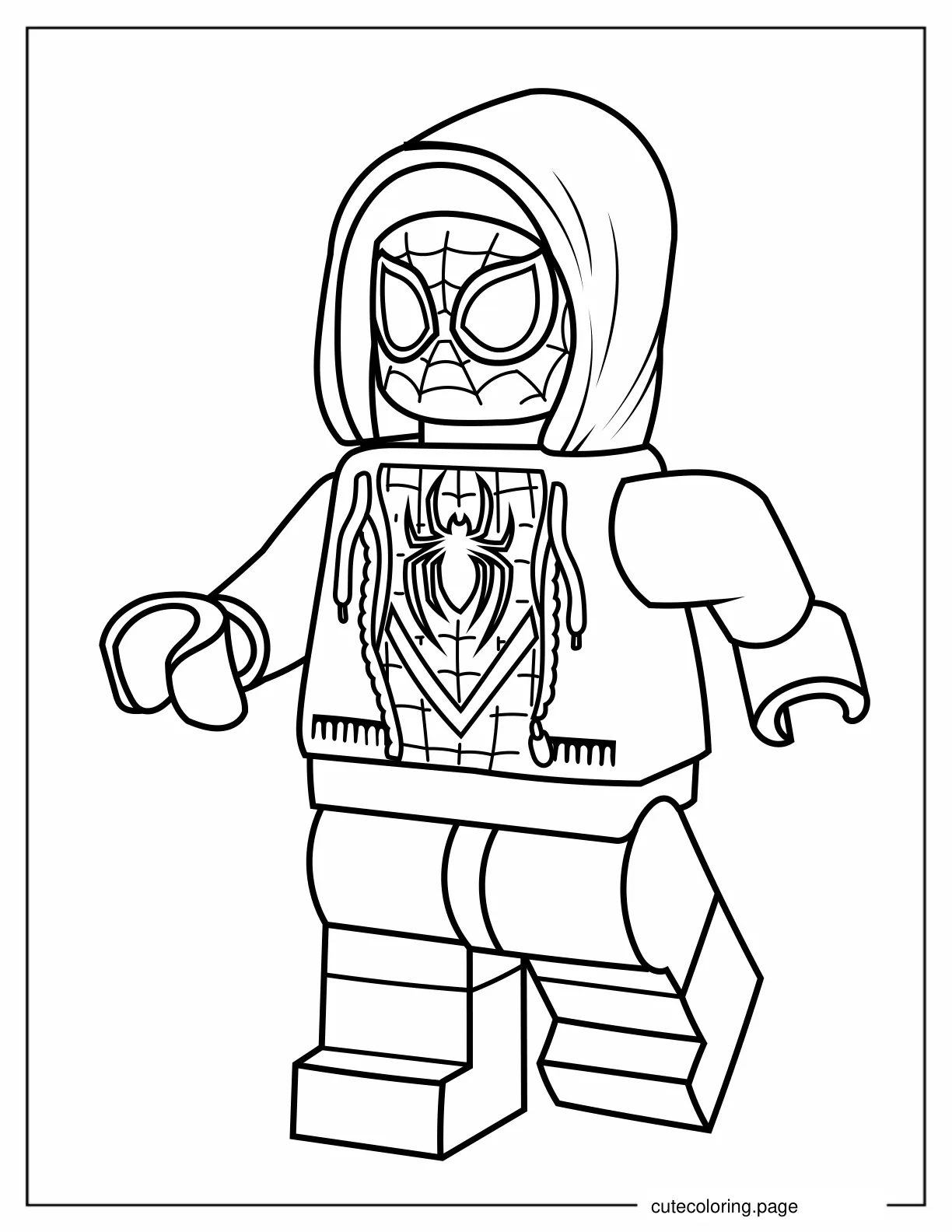 Lego Miles Morales Spider Man Coloring In coloring page