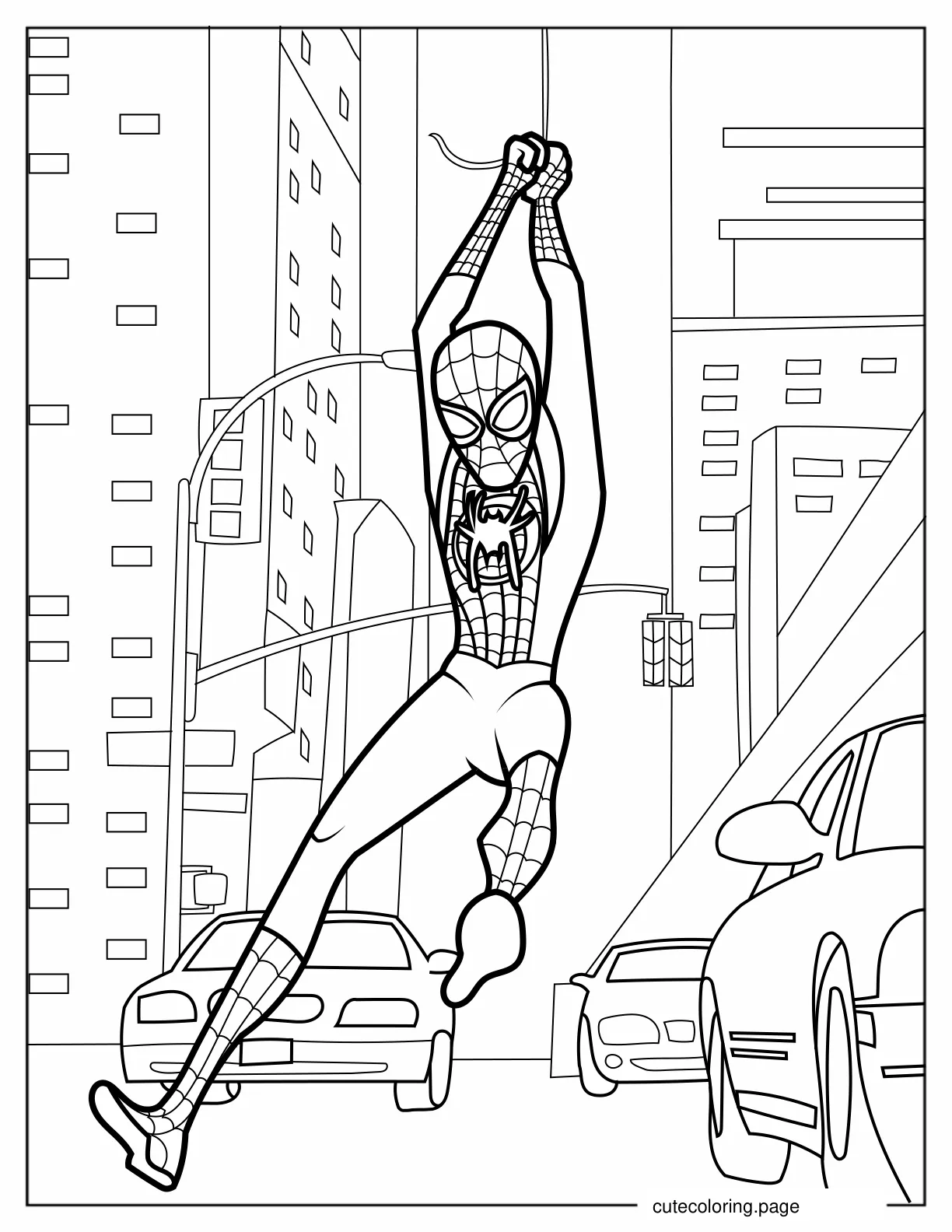 Miles Morales In The City Coloring In coloring page