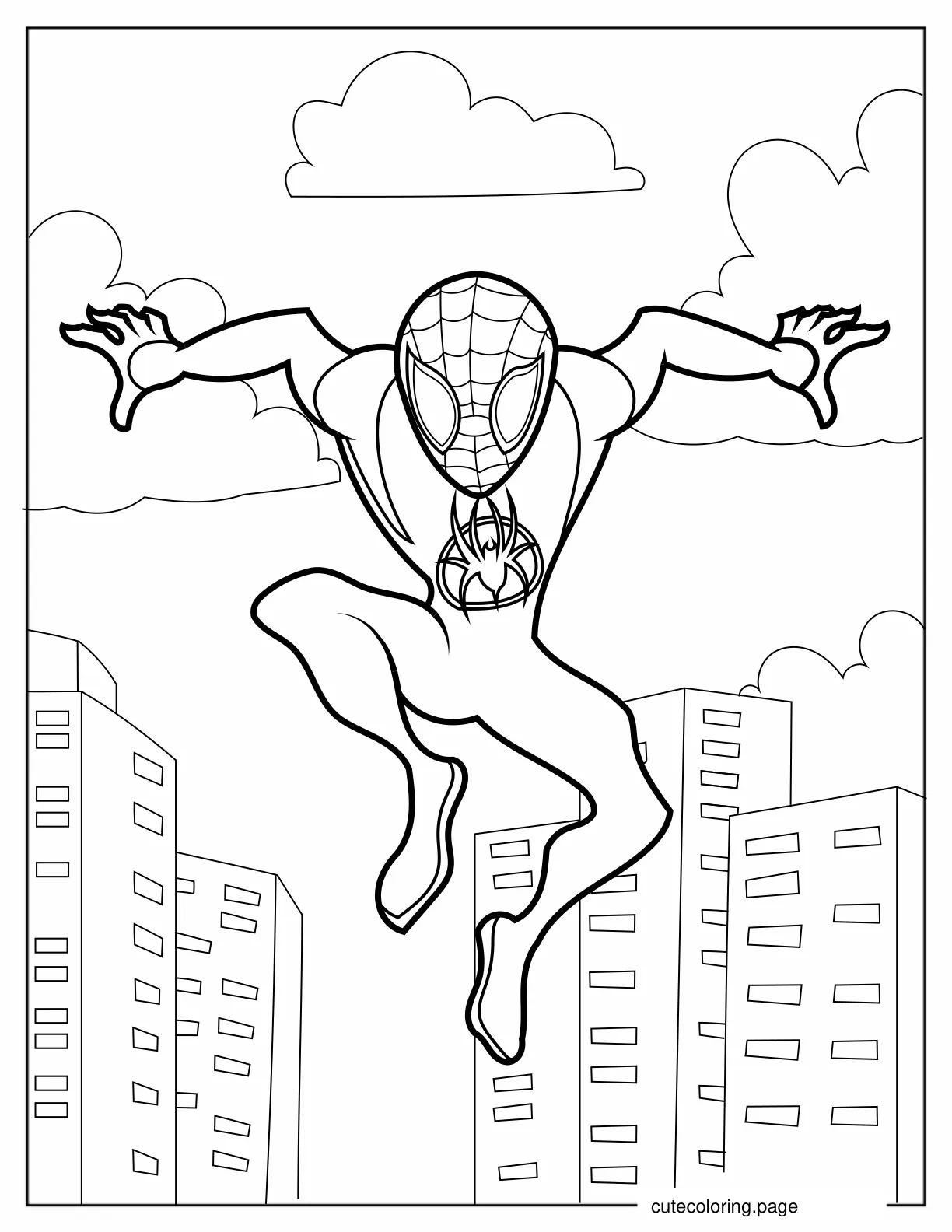 Simple Miles Morales Outline For Preschoolers coloring page