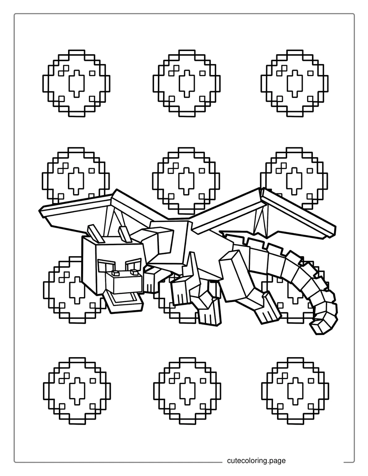 Coloring Page Of Minecraft Black Dragon coloring page