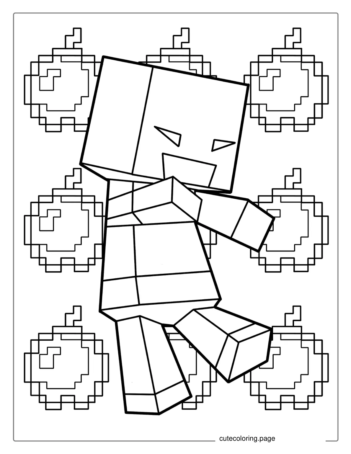 Cute Minecraft Creeper Coloring Page coloring page