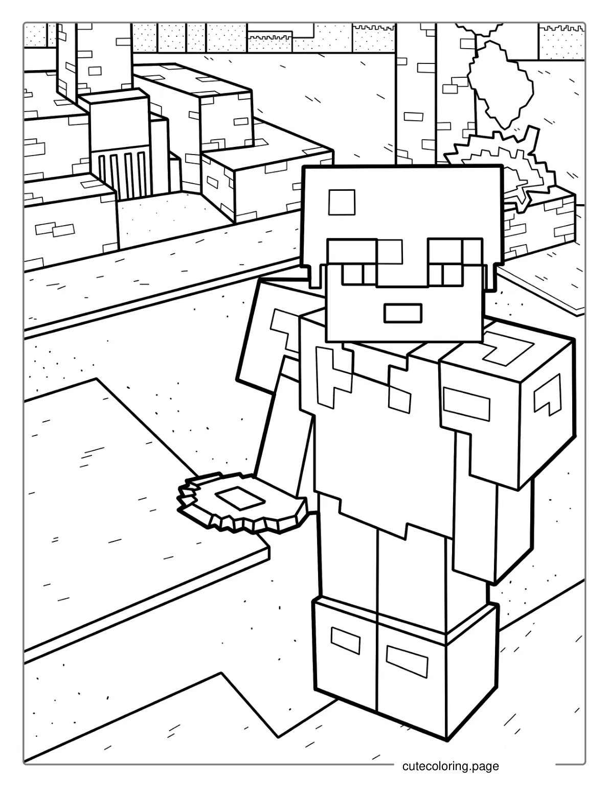 Minecraft Armor Coloring Page coloring page