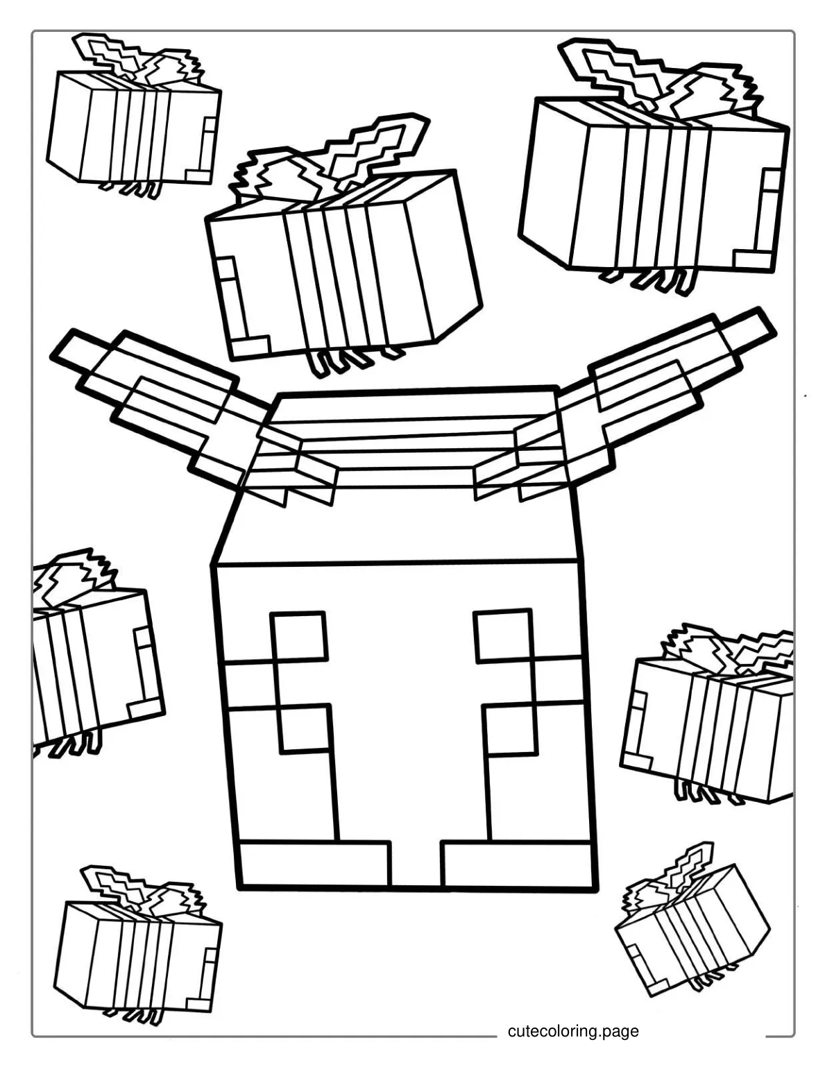 Minecraft Bee Coloring Page coloring page