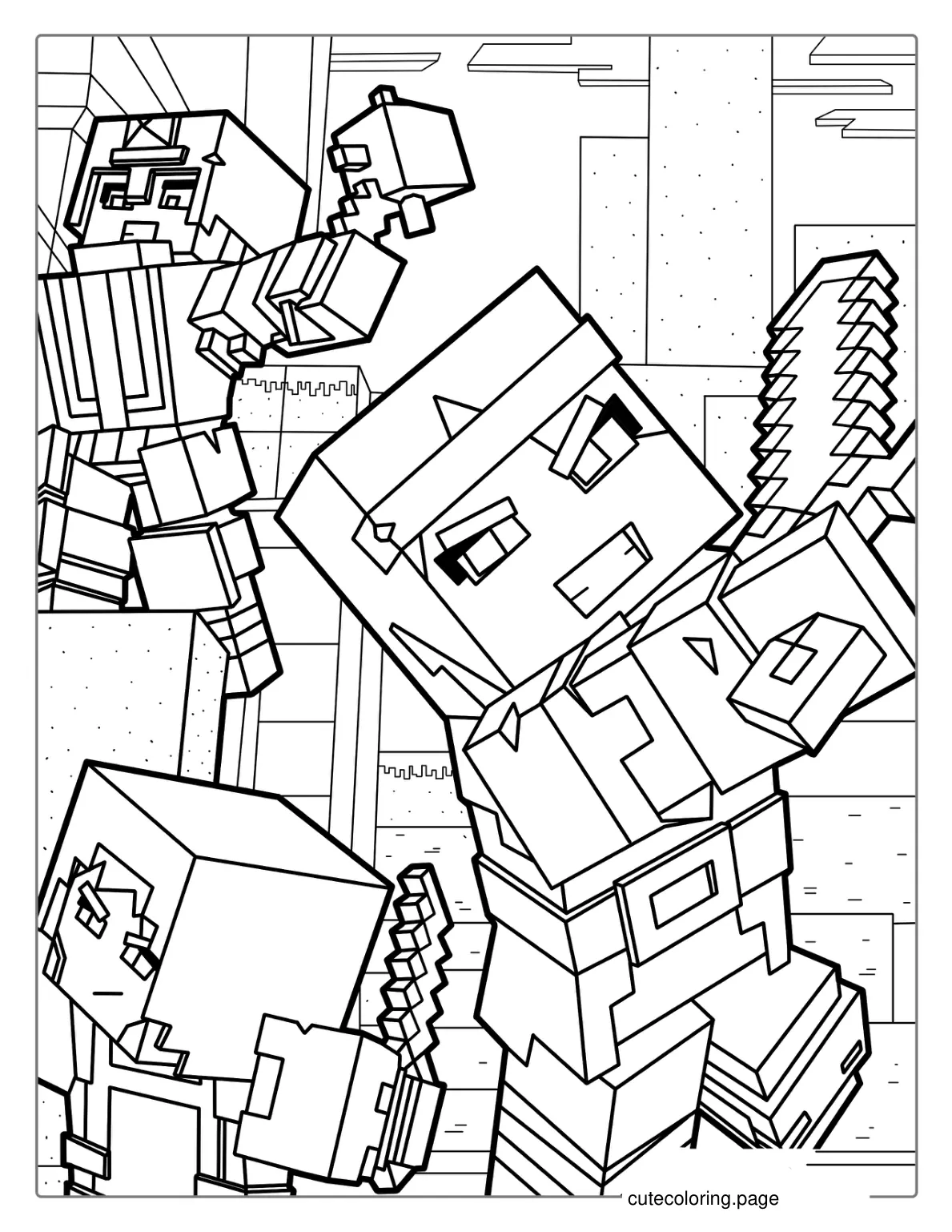 Minecraft Dungeons Coloring Page coloring page