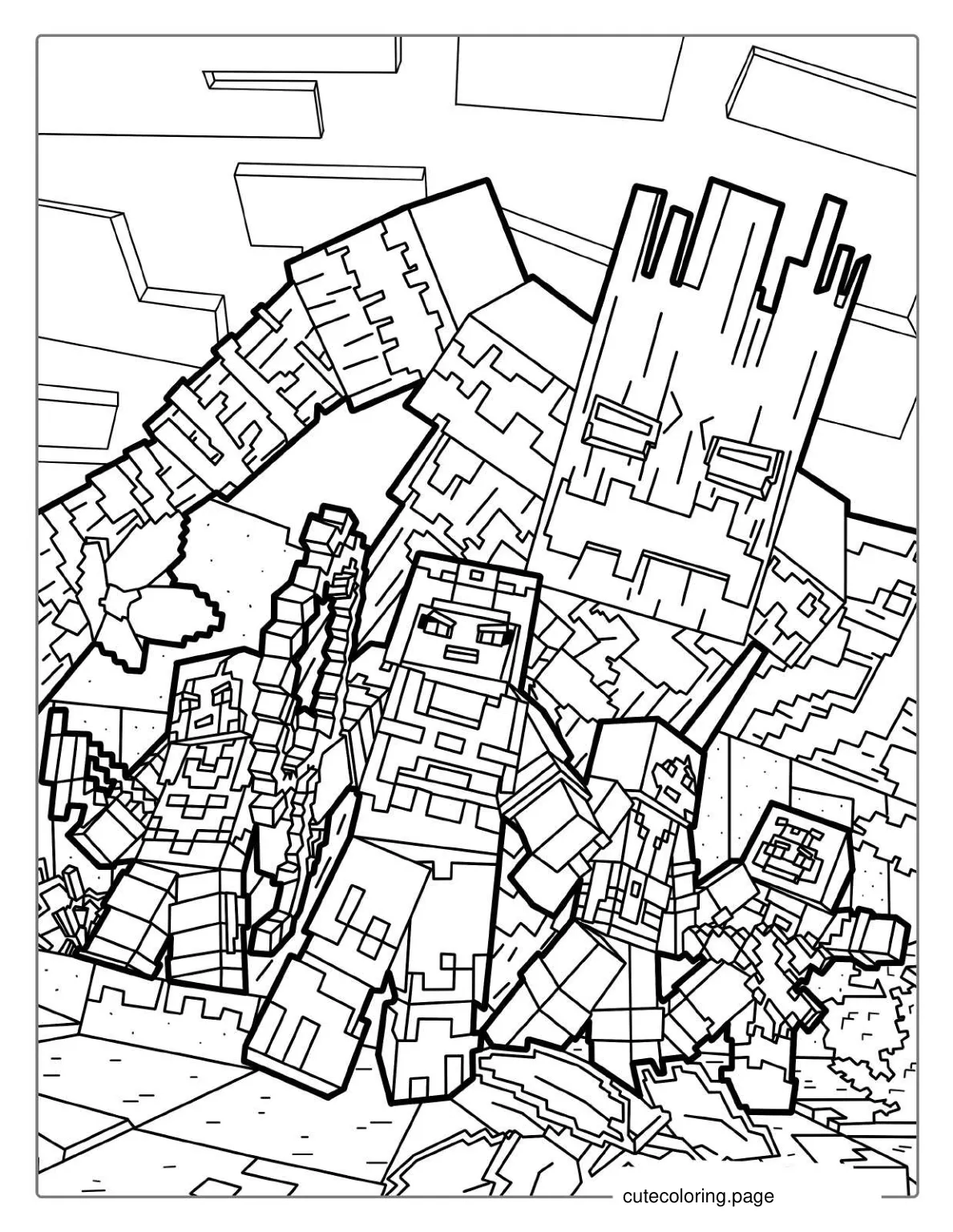 Minecraft Dungeons Jungle Awakens Coloring Page coloring page