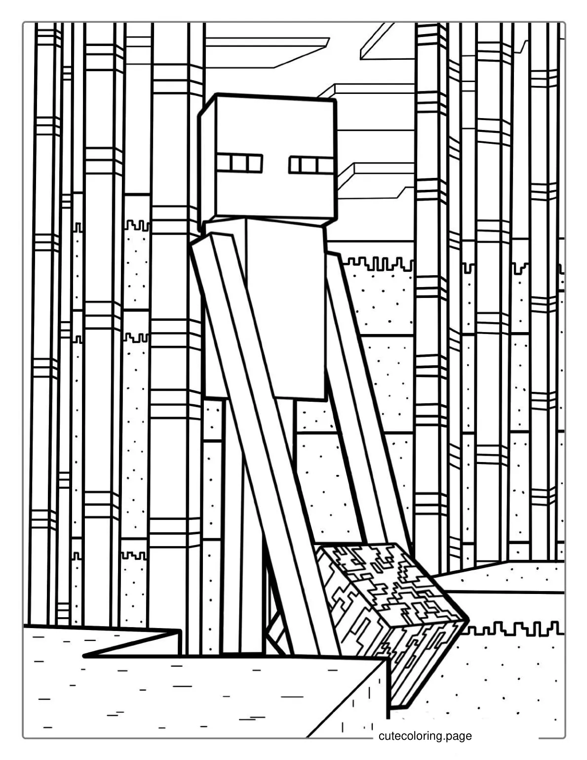 Minecraft Enderman Coloring Page coloring page