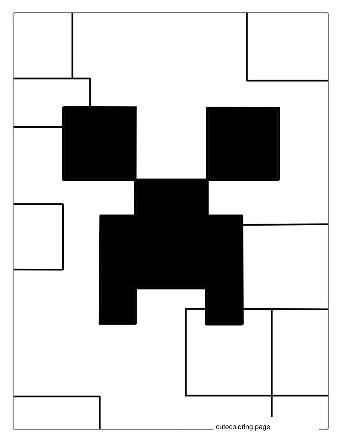 Minecraft Face Logo Coloring Sheet For Kids coloring page