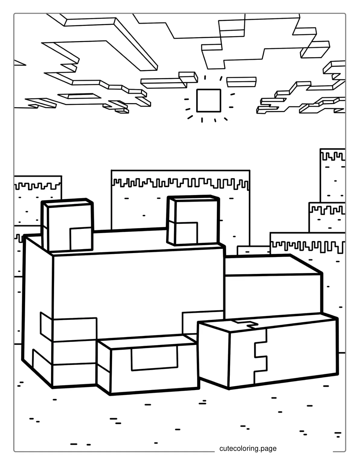 Minecraft Fox To Color coloring page