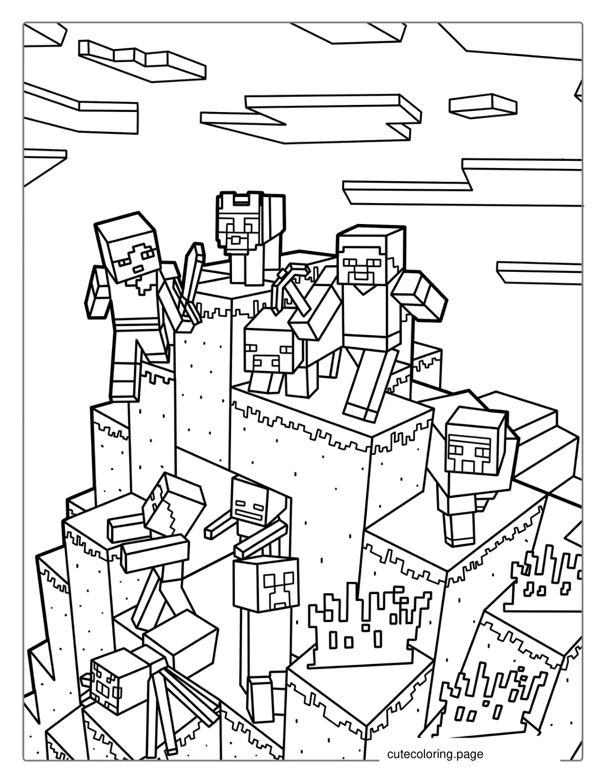 Minecraft Poster Art Coloring Page coloring page