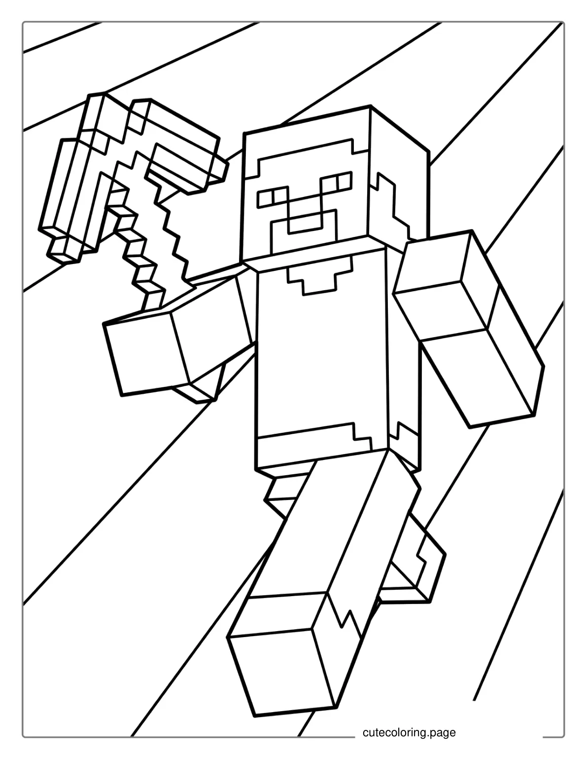 Minecraft Steve Coloring Page For Kids coloring page