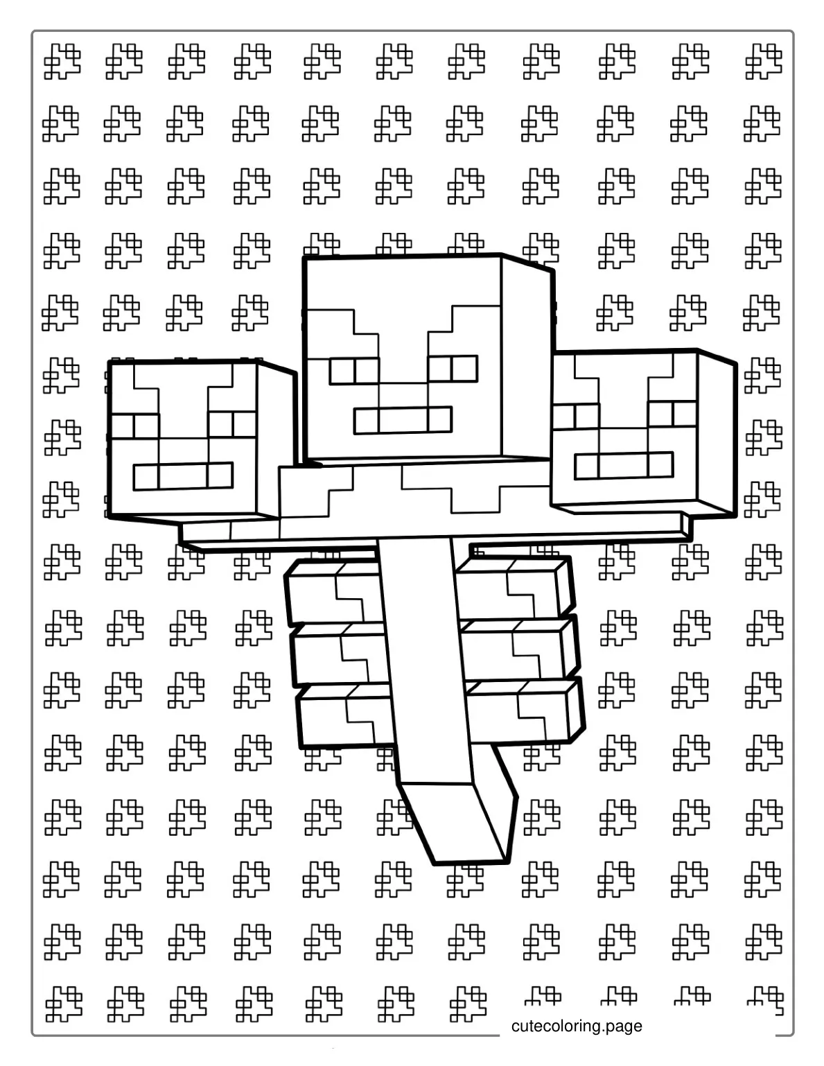 Minecraft Wither Coloring Sheet coloring page