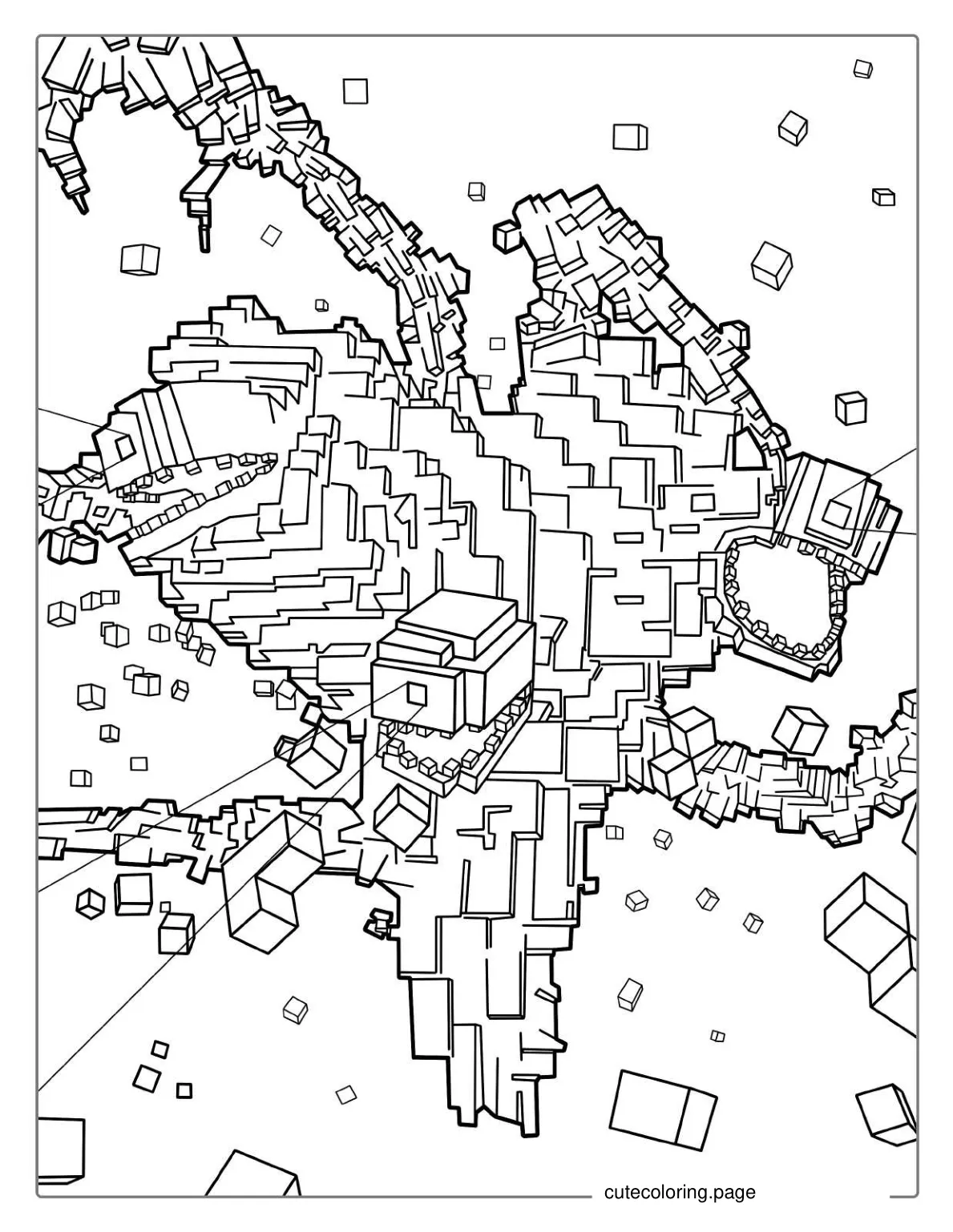 Minecraft Wither Storm Coloring Page coloring page