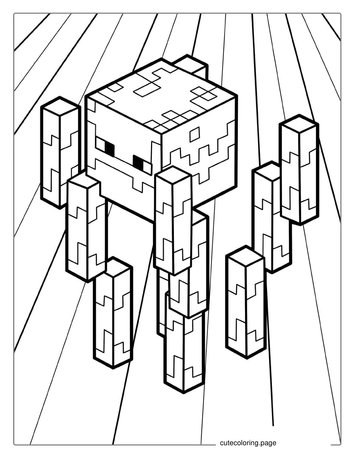 Simple Minecraft Blaze Character Coloring Page coloring page