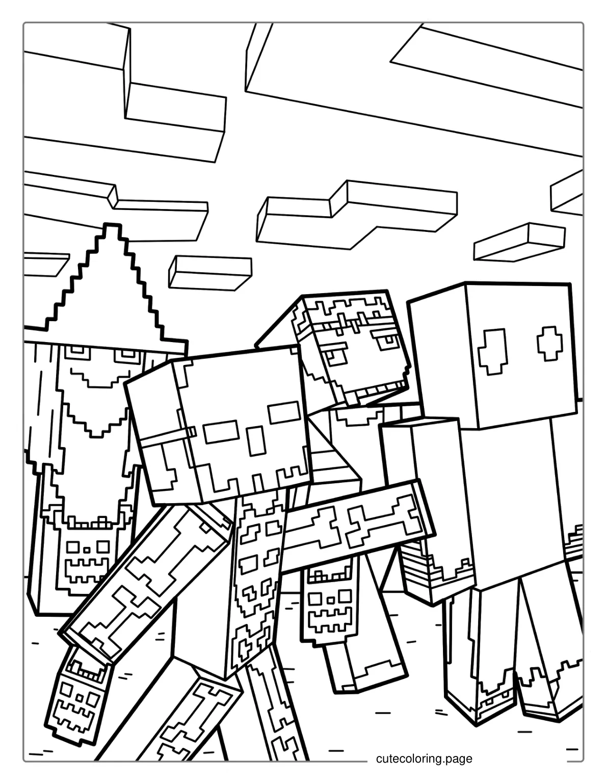 Spooky Halloween Minecraft Coloring Page coloring page