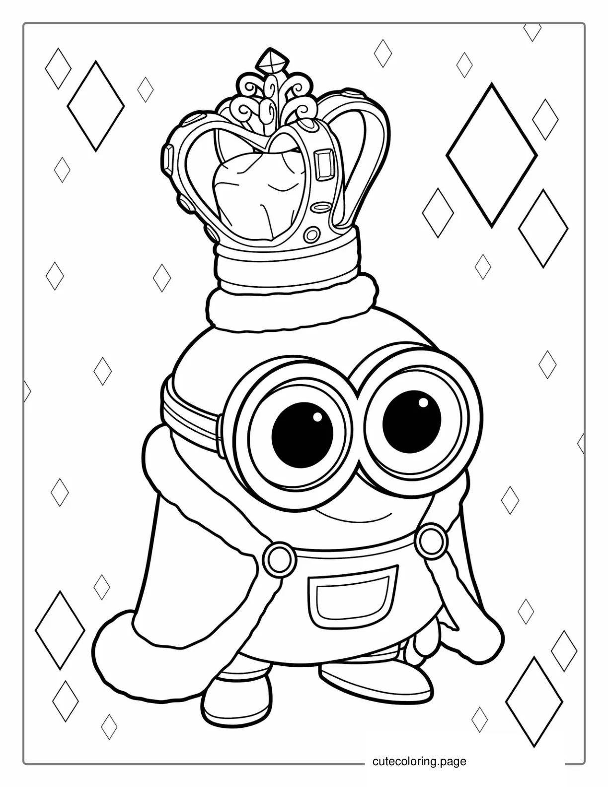 Cute Baby Minion Bob To Color coloring page