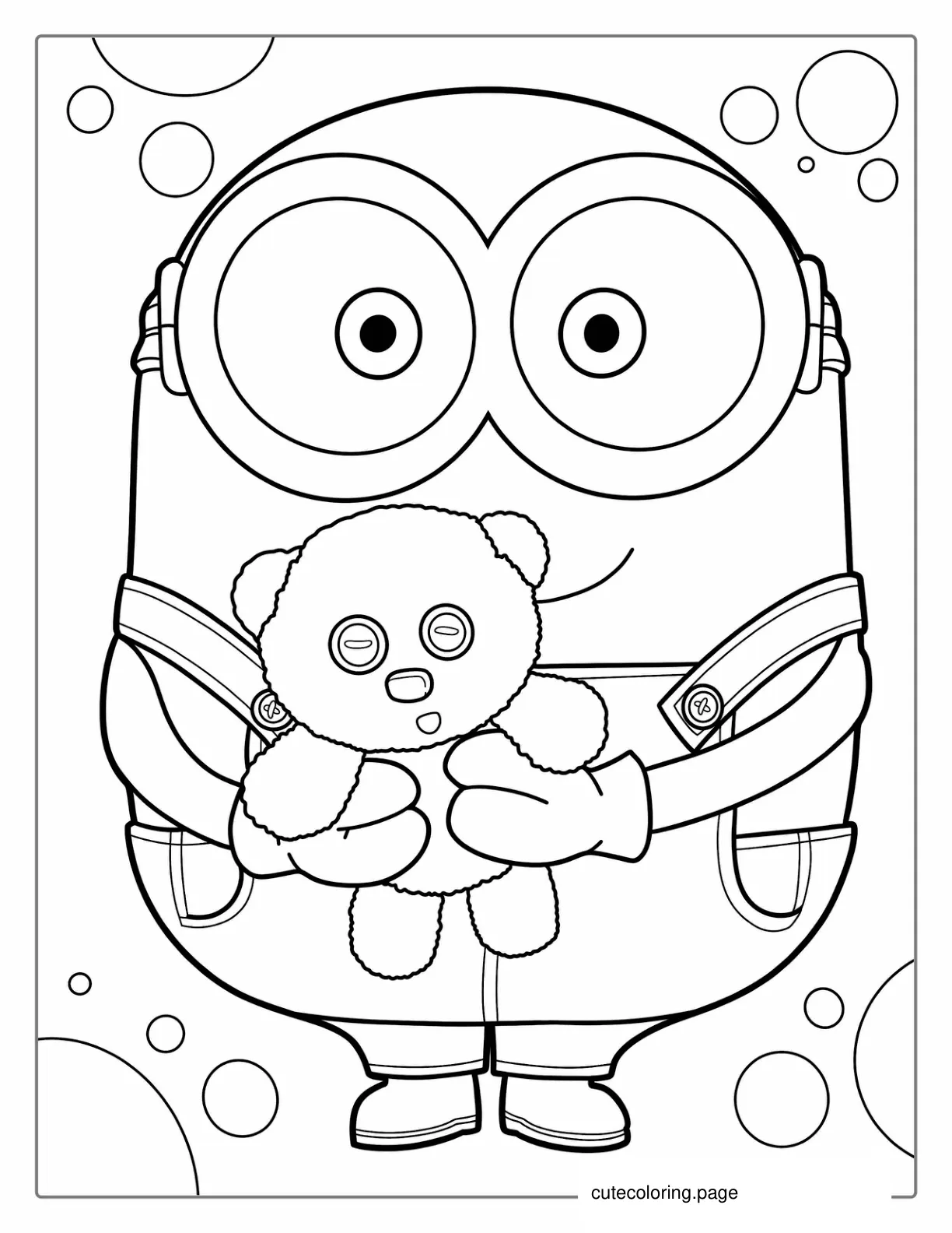 Easy Outline Of Minion Bob To Color For Kids coloring page