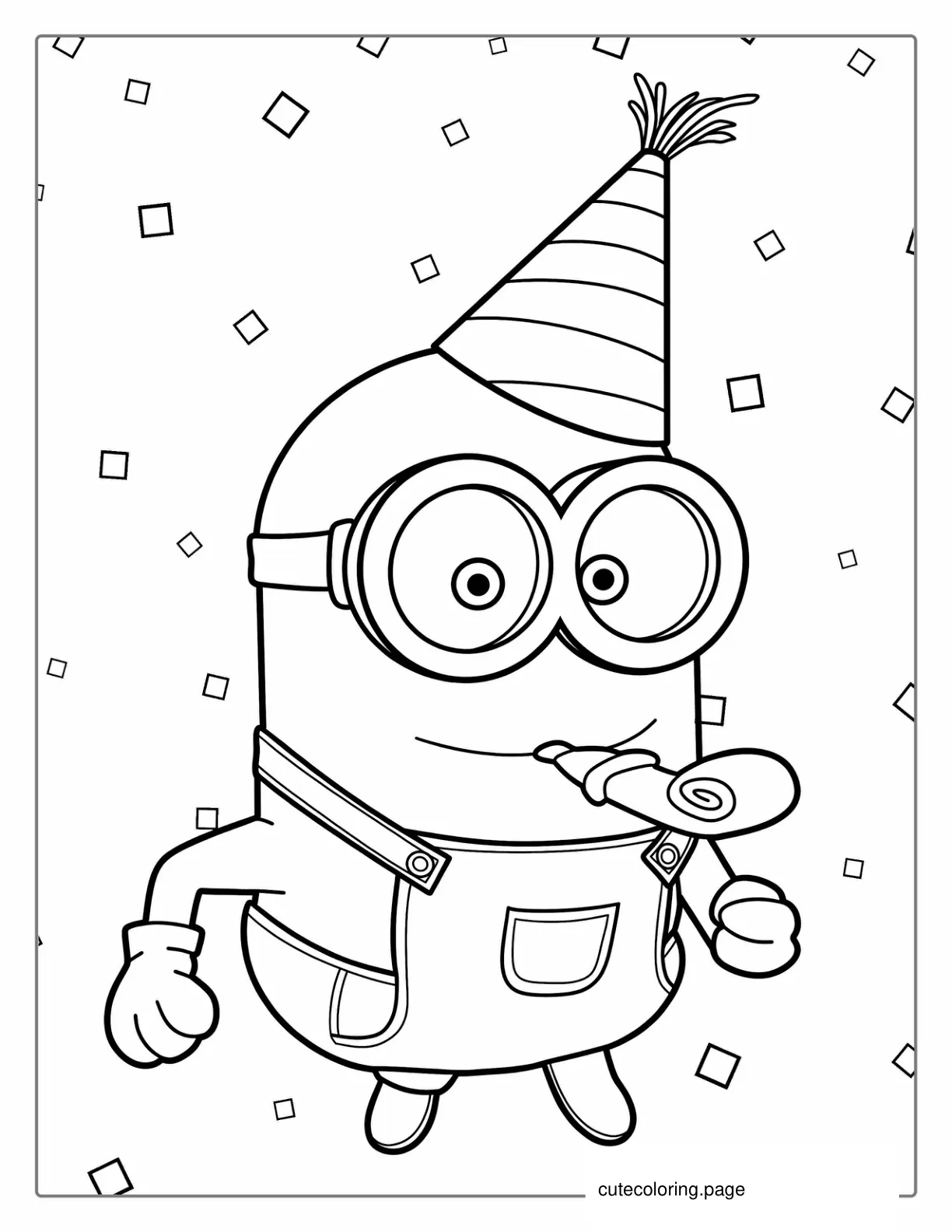 Happy Birth Minion Bob Coloring Page coloring page