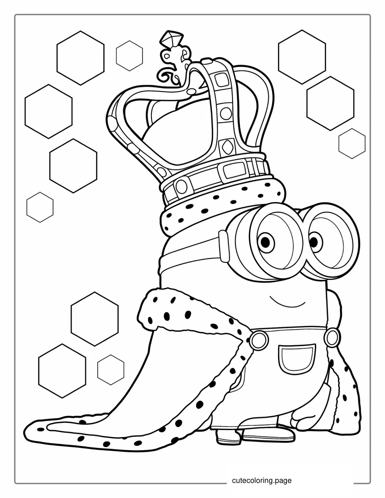 King Minion Bob Coloring Page For Kids coloring page