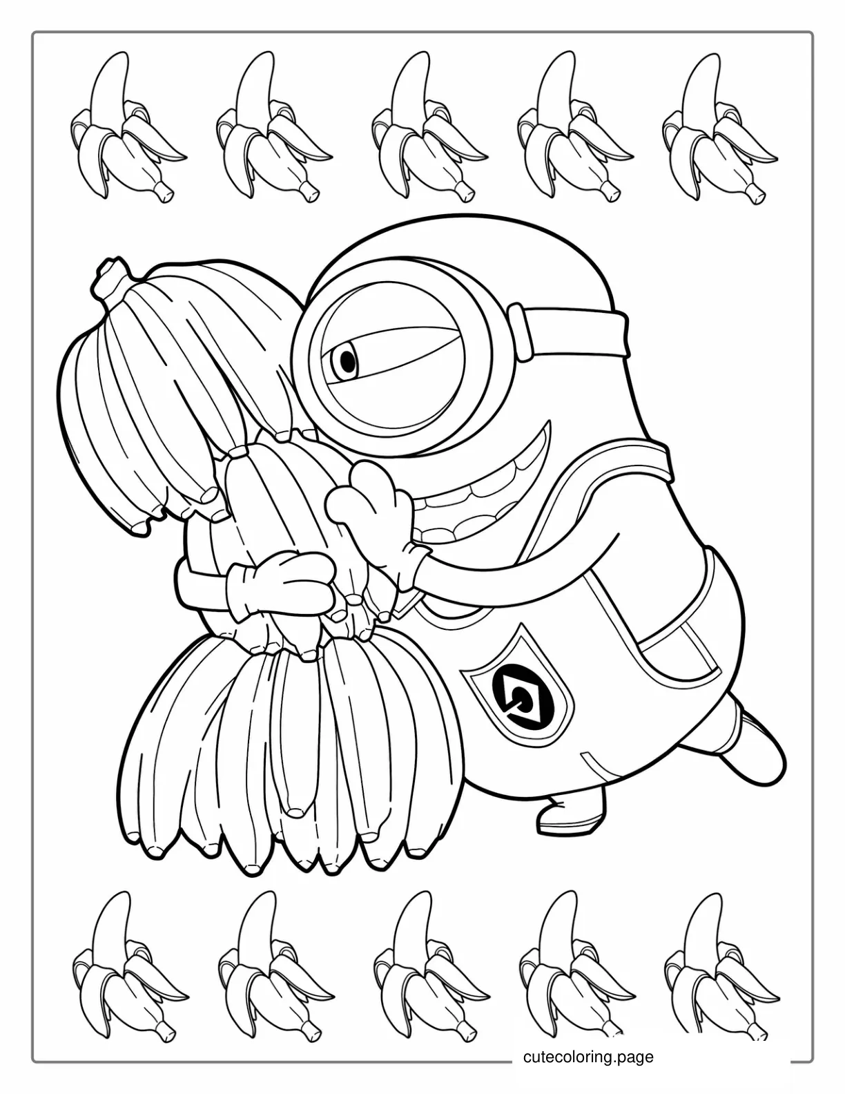 Minion Banana Coloring Page For Kids coloring page