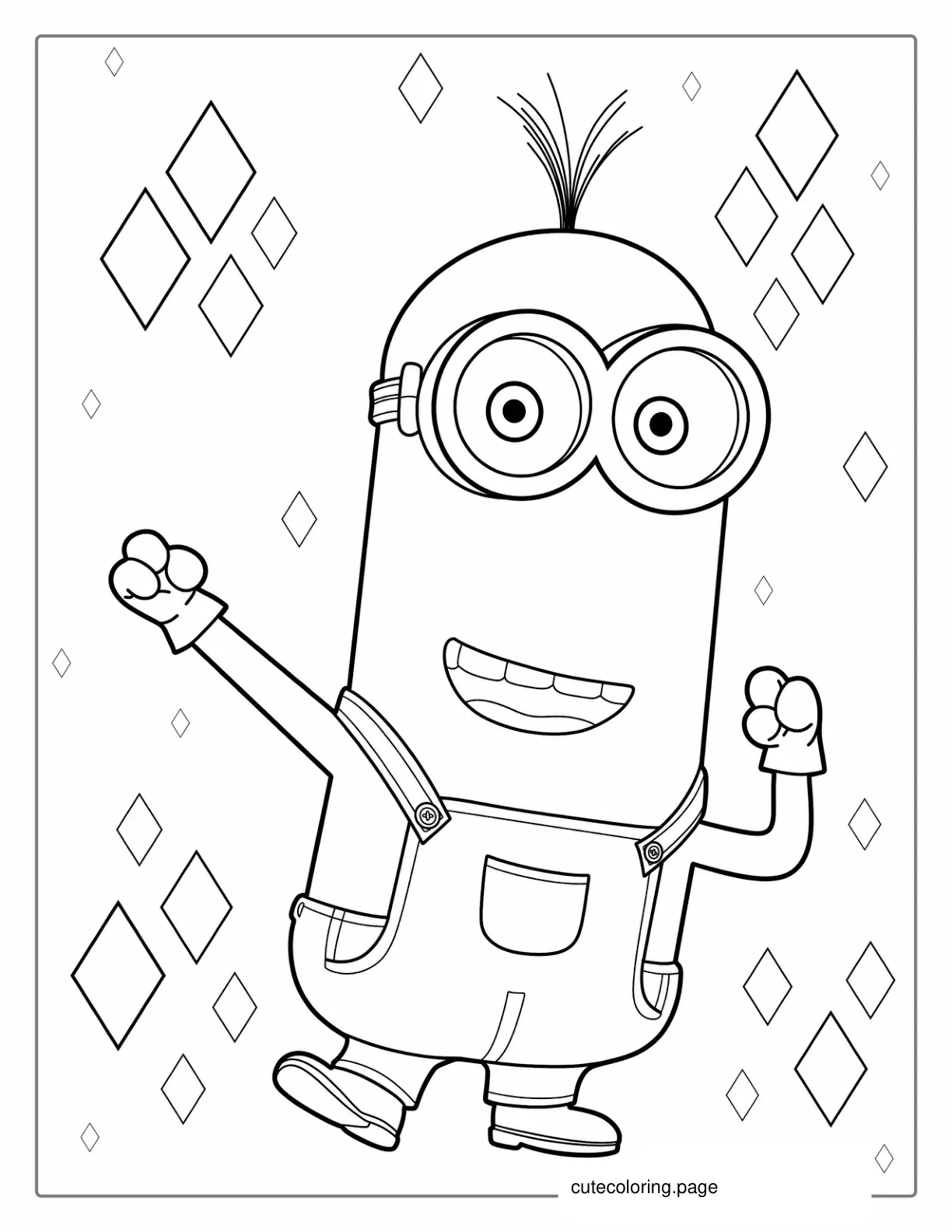 Minion Kevin Coloring Sheet For Kids coloring page