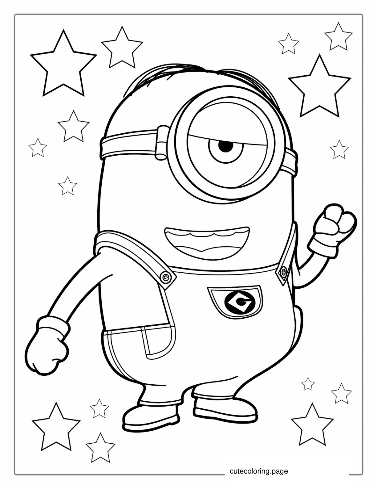 Minion Kevin Dancing Coloring Page coloring page