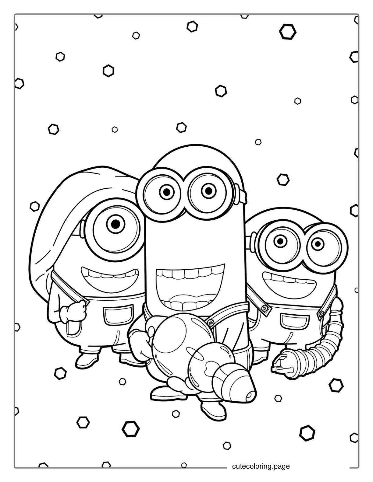 Playful Minions Coloring Page For Preschoolers coloring page