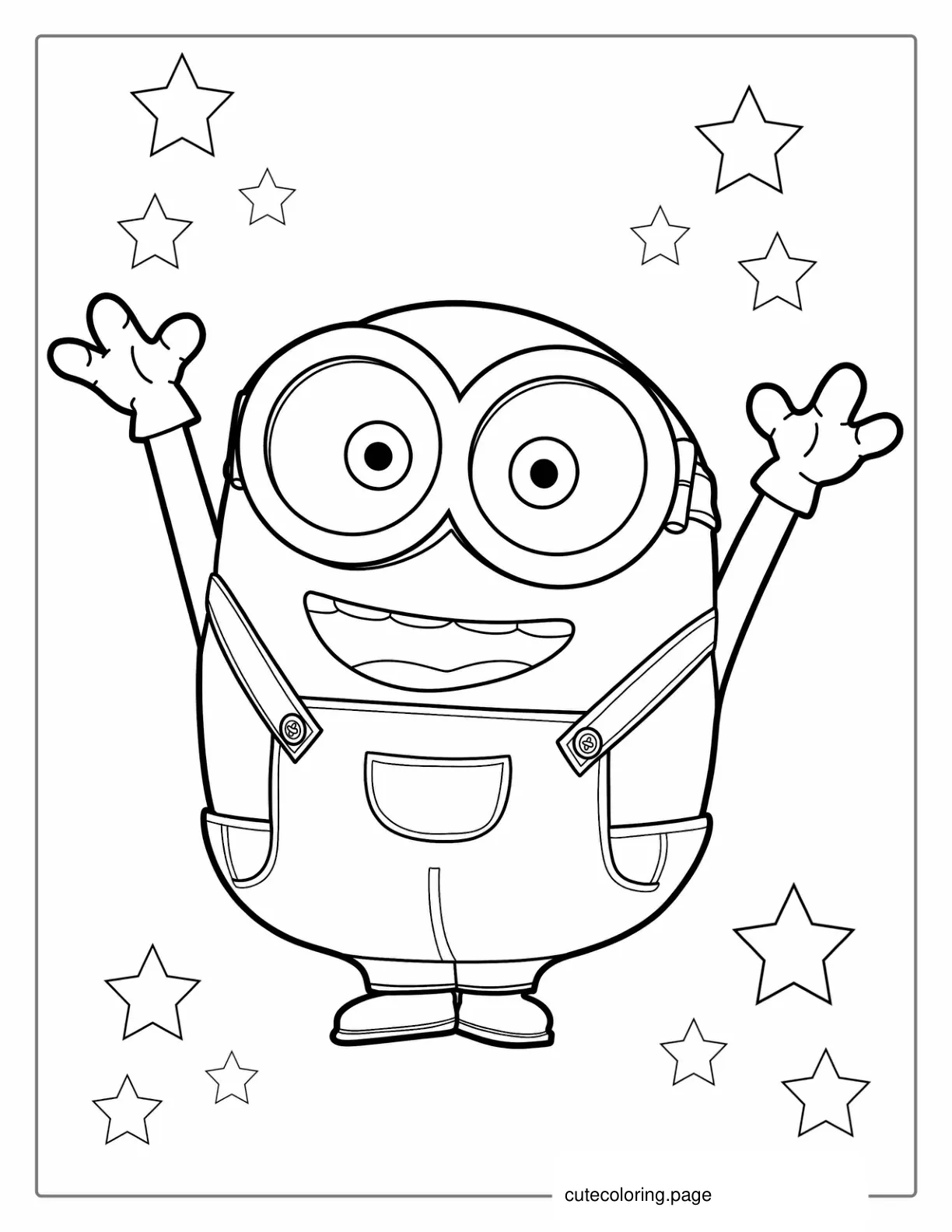 Simple Outline Of Minion Bob To Color coloring page