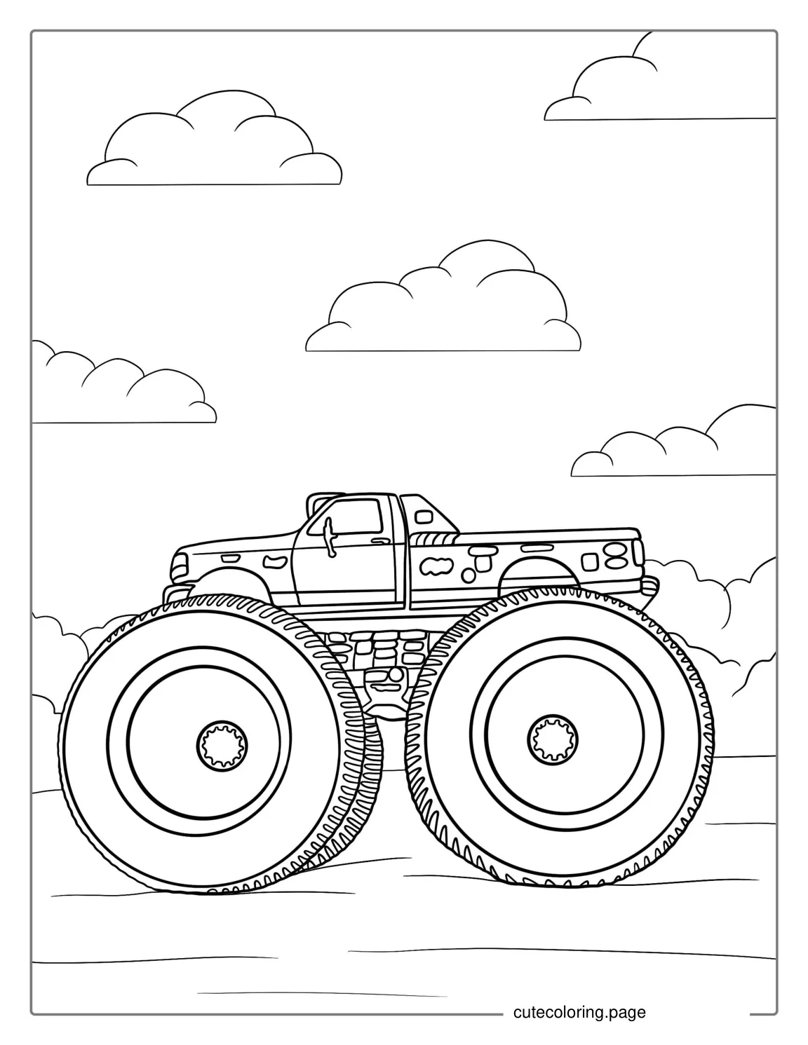 Bigfoot Monster Truck With Massive Tires To Color 1 coloring page