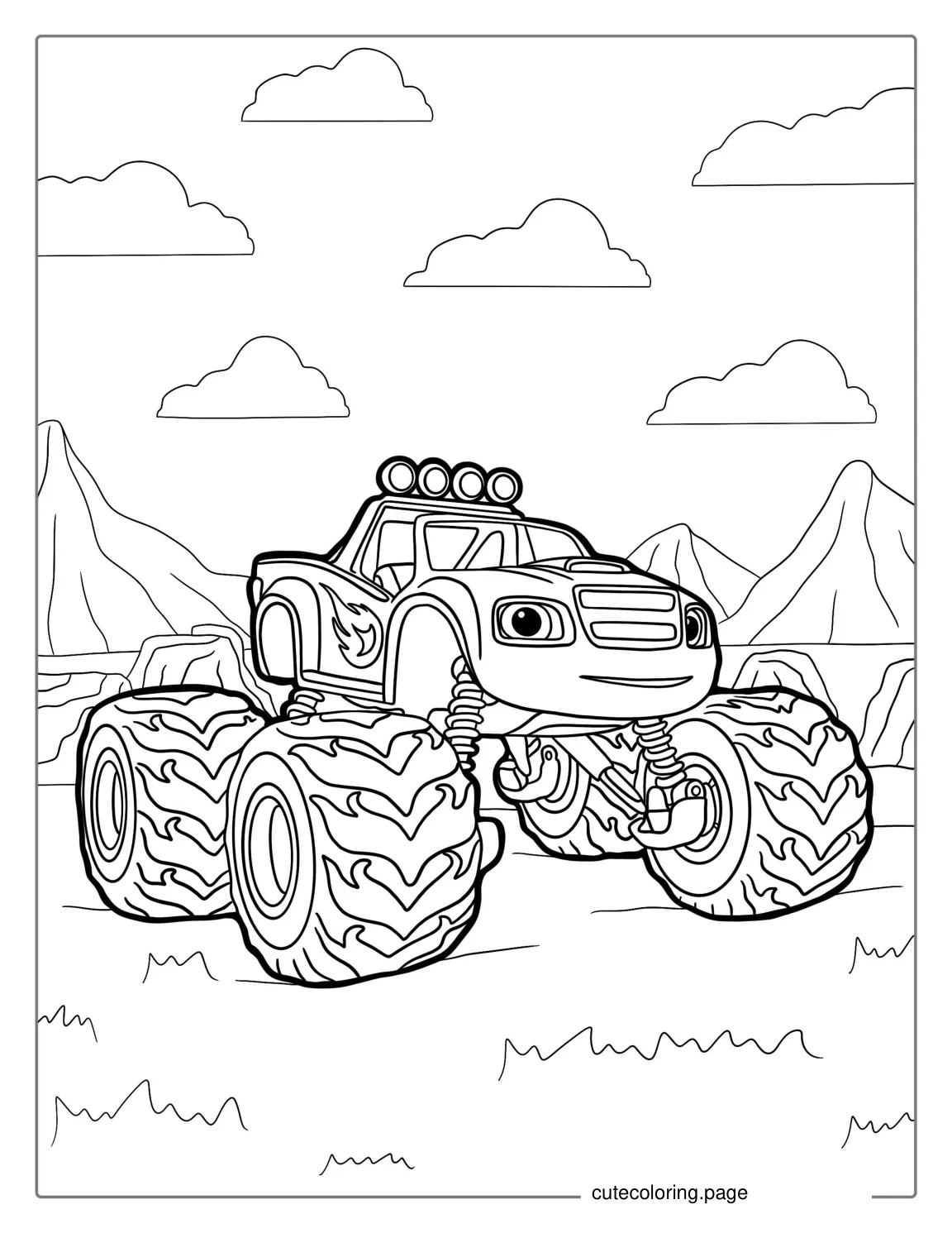 Blaze Monster Truck Coloring Page From Movie coloring page