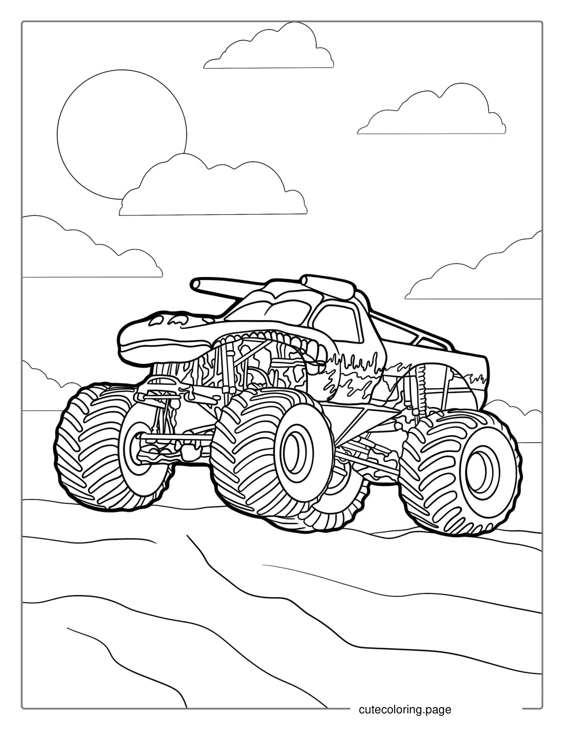 Coloring Page Of El Toro Loco Monster Truck coloring page