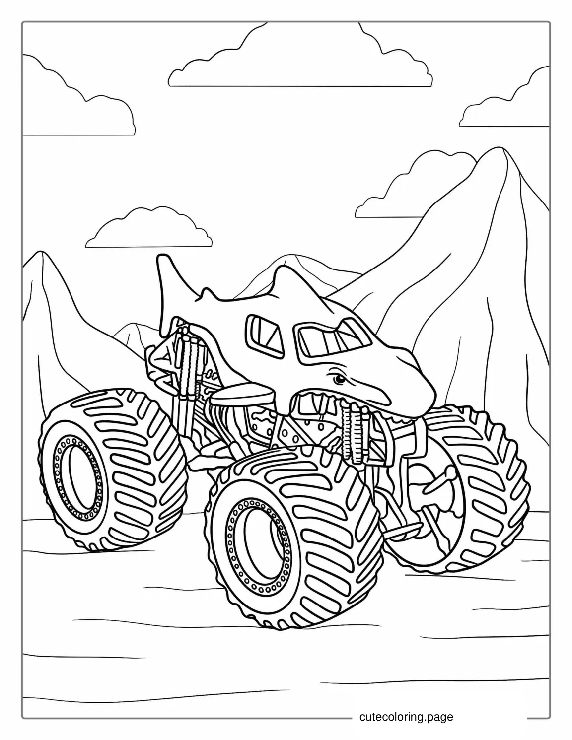 Coloring Page Of Magalodon Monster Truck coloring page