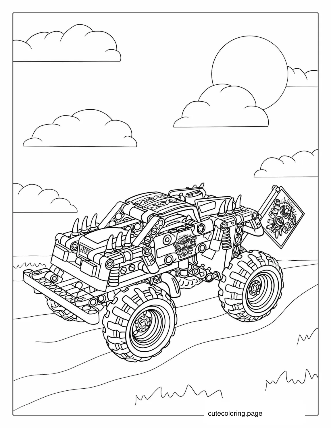 Coloring Page Of a Lego Monster Truck coloring page