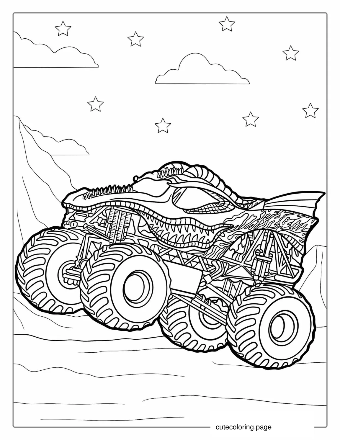 Dragon Slayer Monster Truck Coloring Picture coloring page