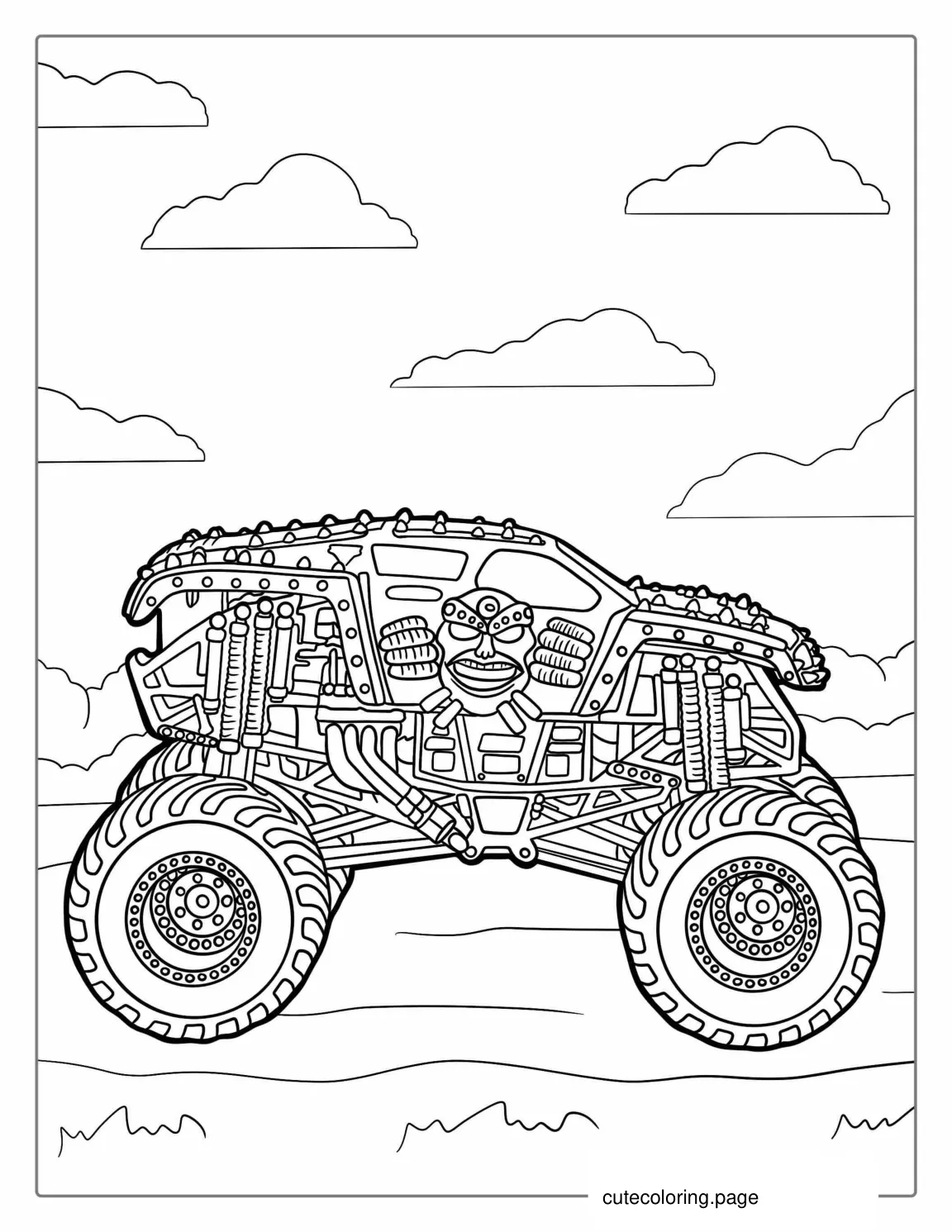 Max D Monster Truck Coloring Sheet For Kids coloring page