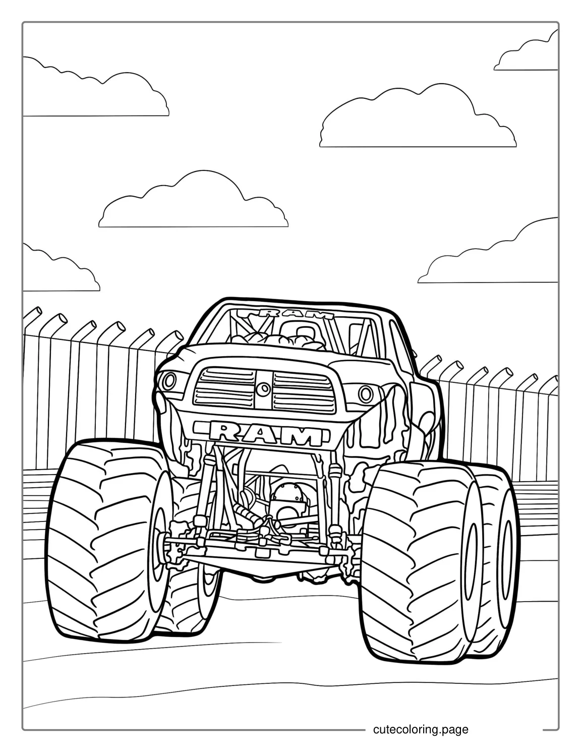 RAM Monster Truck Coloring Page coloring page