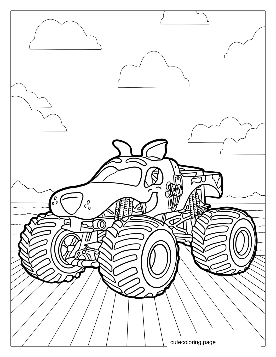 Scooby Doo Monster Truck Coloring Sheet coloring page