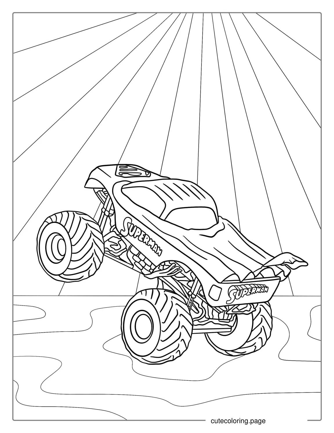 Superman Monster Truck Coloring Page coloring page