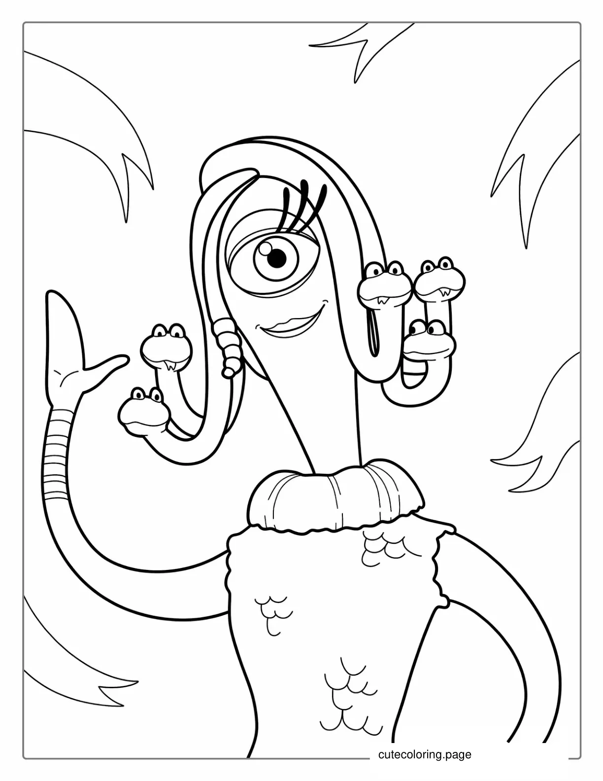 Celia With Snake Hair Coloring Page coloring page