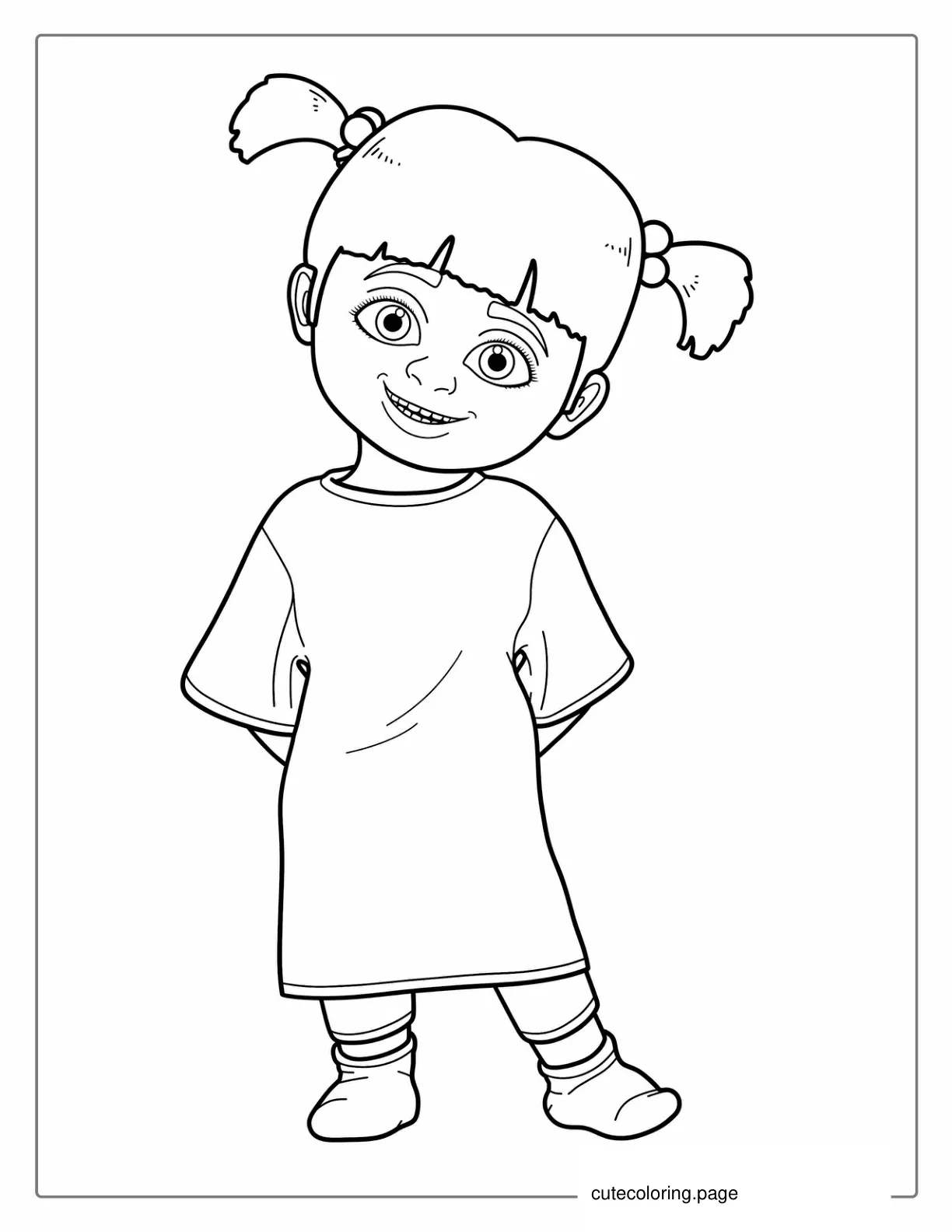 Cute Coloring Page Of Boo From Monsters Inc coloring page